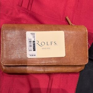 Rolfs Tan Textured Leather Zip Wallet